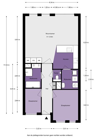 Floorplan - Ooststraat 96, 3261 KM Oud-Beijerland